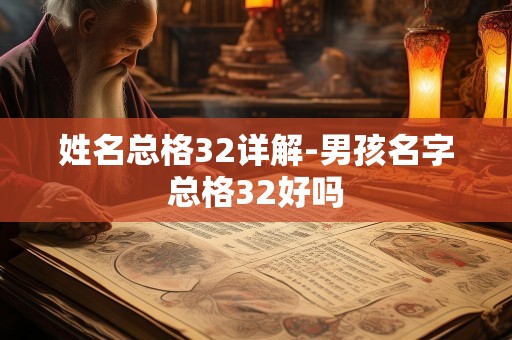 姓名总格32详解-男孩名字总格32好吗