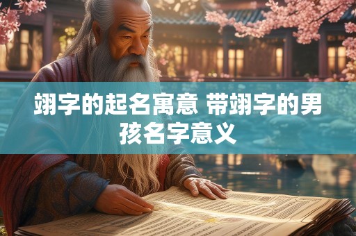 翊字的起名寓意 带翊字的男孩名字意义