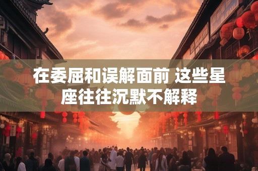 在委屈和误解面前 这些星座往往沉默不解释