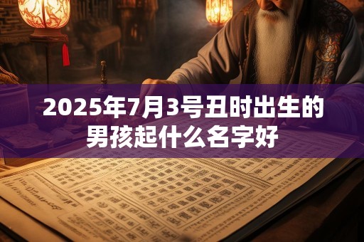 2025年7月3号丑时出生的男孩起什么名字好