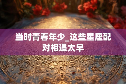 当时青春年少_这些星座配对相遇太早
