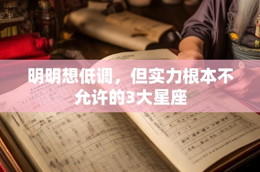 明明想低调，但实力根本不允许的3大星座