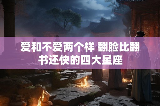 爱和不爱两个样 翻脸比翻书还快的四大星座