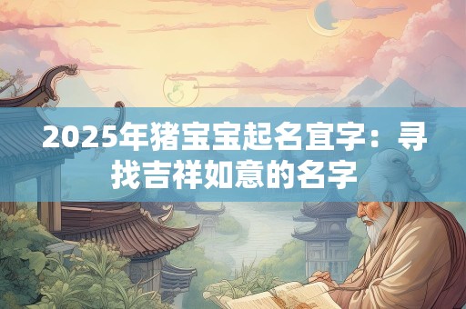 2025年猪宝宝起名宜字：寻找吉祥如意的名字
