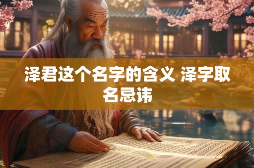 泽君这个名字的含义 泽字取名忌讳