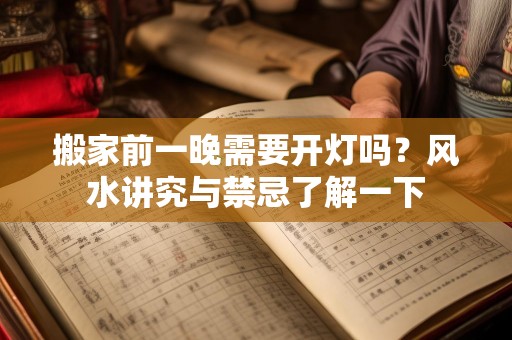 搬家前一晚需要开灯吗？风水讲究与禁忌了解一下