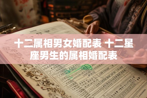 十二属相男女婚配表 十二星座男生的属相婚配表