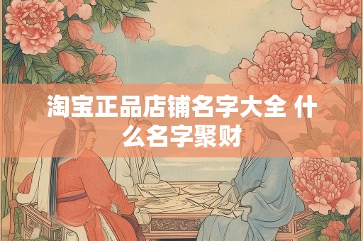 淘宝正品店铺名字大全 什么名字聚财
