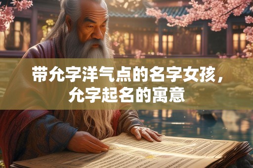 带允字洋气点的名字女孩，允字起名的寓意