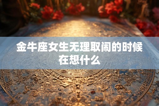 金牛座女生无理取闹的时候在想什么