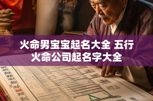 火命男宝宝起名大全 五行火命公司起名字大全