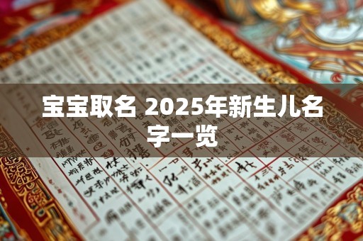 宝宝取名 2025年新生儿名字一览