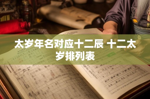 太岁年名对应十二辰 十二太岁排列表