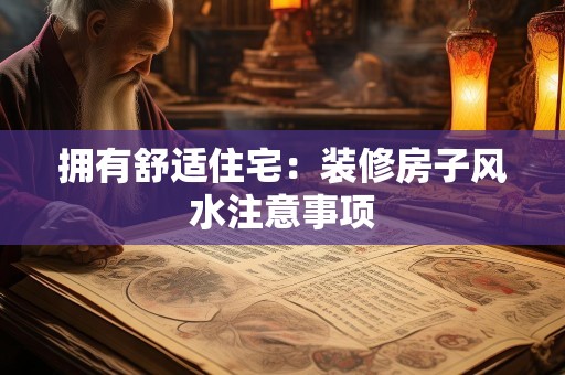 拥有舒适住宅：装修房子风水注意事项