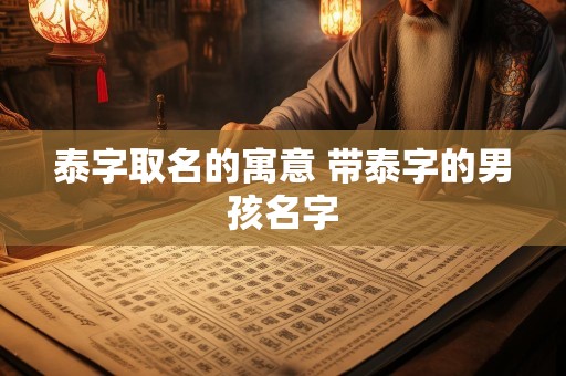 泰字取名的寓意 带泰字的男孩名字