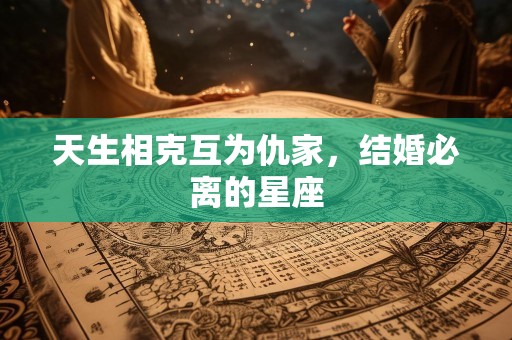 天生相克互为仇家，结婚必离的星座