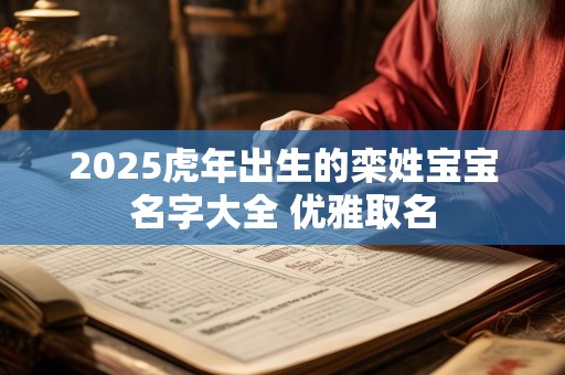 2025虎年出生的栾姓宝宝名字大全 优雅取名