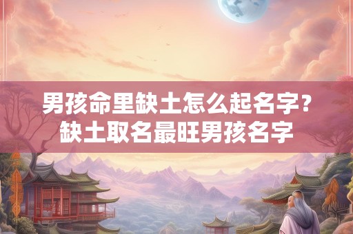 男孩命里缺土怎么起名字？缺土取名最旺男孩名字