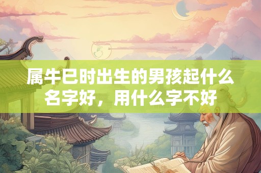 属牛巳时出生的男孩起什么名字好，用什么字不好