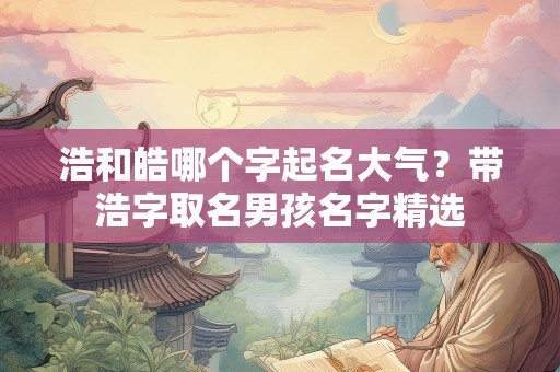 浩和皓哪个字起名大气？带浩字取名男孩名字精选