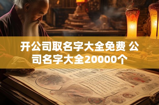 开公司取名字大全免费 公司名字大全20000个