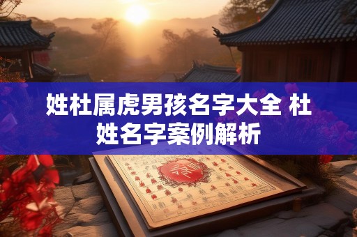 姓杜属虎男孩名字大全 杜姓名字案例解析