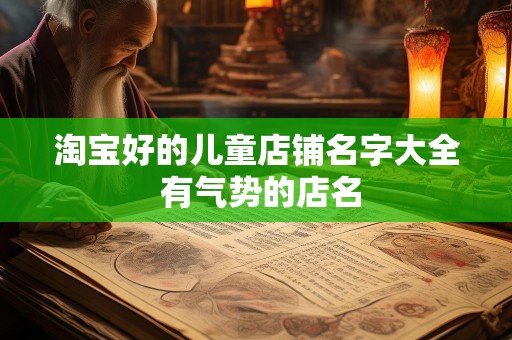 淘宝好的儿童店铺名字大全 有气势的店名