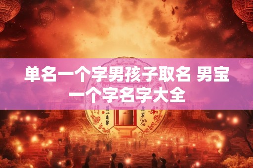 单名一个字男孩子取名 男宝一个字名字大全