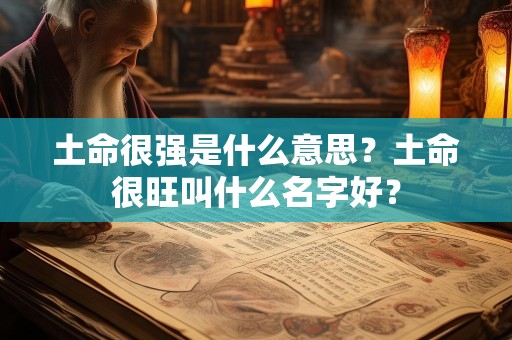 土命很强是什么意思？土命很旺叫什么名字好？