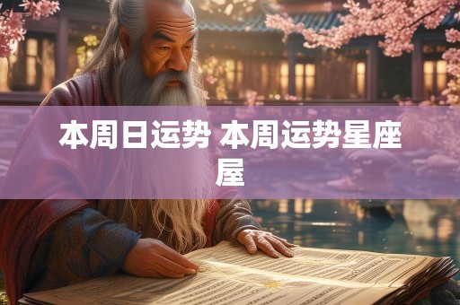 本周日运势 本周运势星座屋