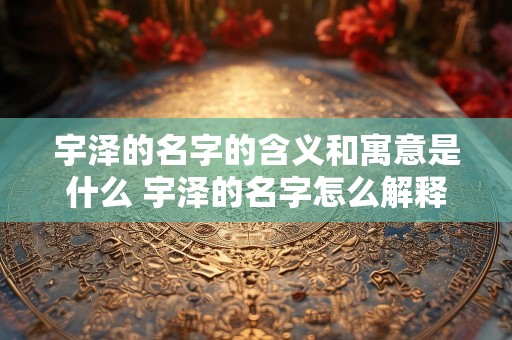 宇泽的名字的含义和寓意是什么 宇泽的名字怎么解释