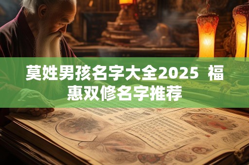 莫姓男孩名字大全2025  福惠双修名字推荐