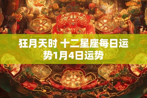 狂月天时 十二星座每日运势1月4日运势