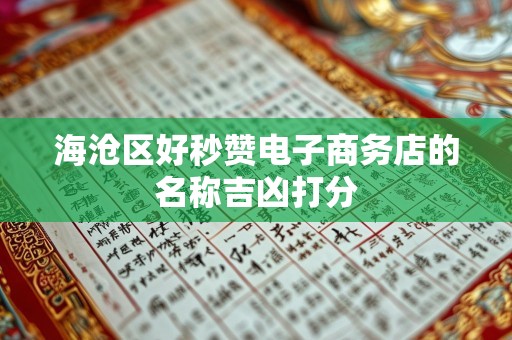 海沧区好秒赞电子商务店的名称吉凶打分