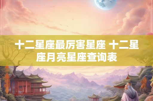 十二星座最厉害星座 十二星座月亮星座查询表