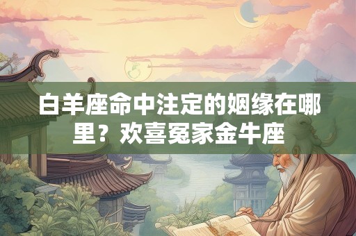 白羊座命中注定的姻缘在哪里？欢喜冤家金牛座
