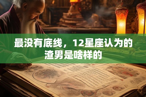 最没有底线，12星座认为的渣男是啥样的