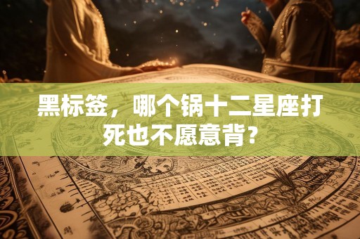 黑标签，哪个锅十二星座打死也不愿意背？
