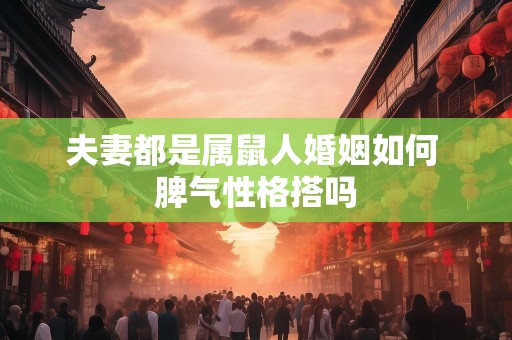 夫妻都是属鼠人婚姻如何 脾气性格搭吗