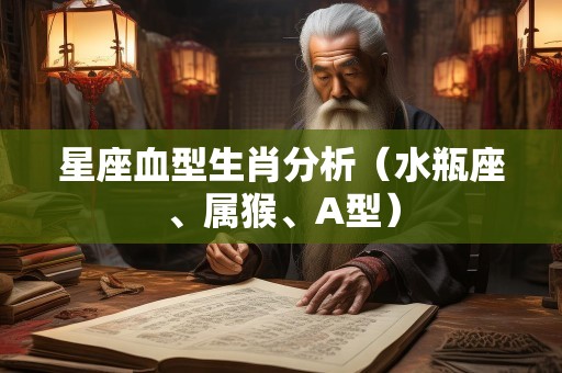 星座血型生肖分析（水瓶座、属猴、A型）