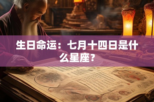 生日命运：七月十四日是什么星座？