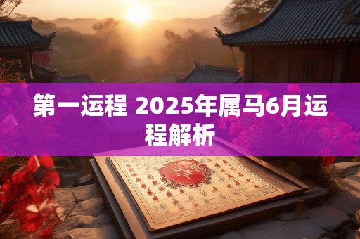 第一运程 2025年属马6月运程解析