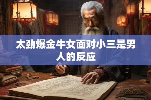太劲爆金牛女面对小三是男人的反应