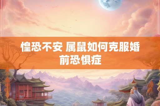 惶恐不安 属鼠如何克服婚前恐惧症