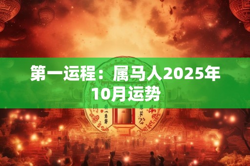 第一运程：属马人2025年10月运势