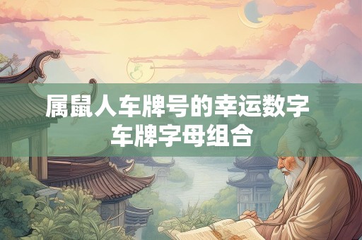 属鼠人车牌号的幸运数字 车牌字母组合