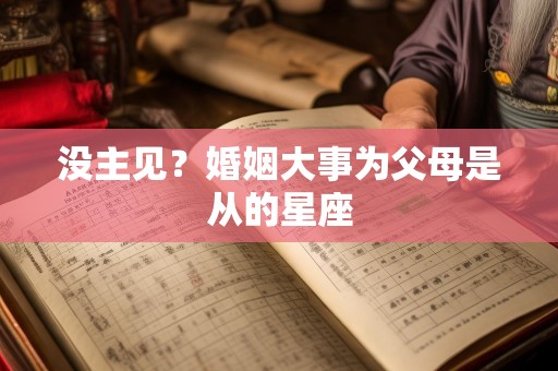 没主见？婚姻大事为父母是从的星座