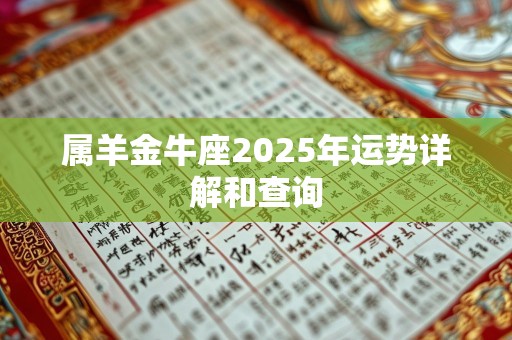 属羊金牛座2025年运势详解和查询