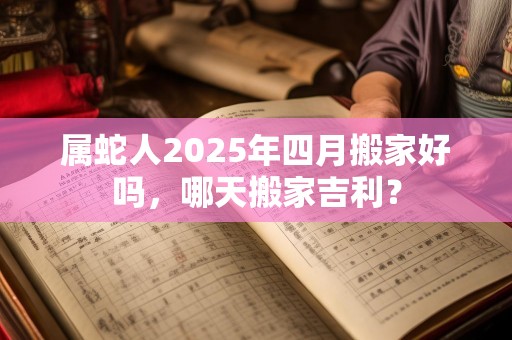 属蛇人2025年四月搬家好吗，哪天搬家吉利？
