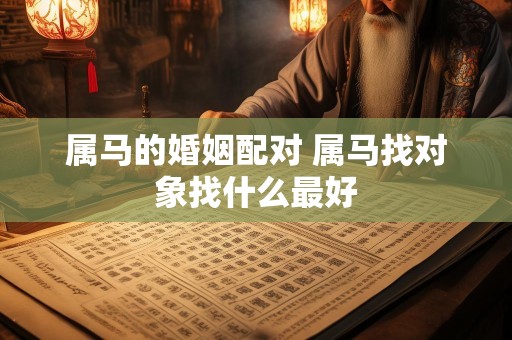 属马的婚姻配对 属马找对象找什么最好